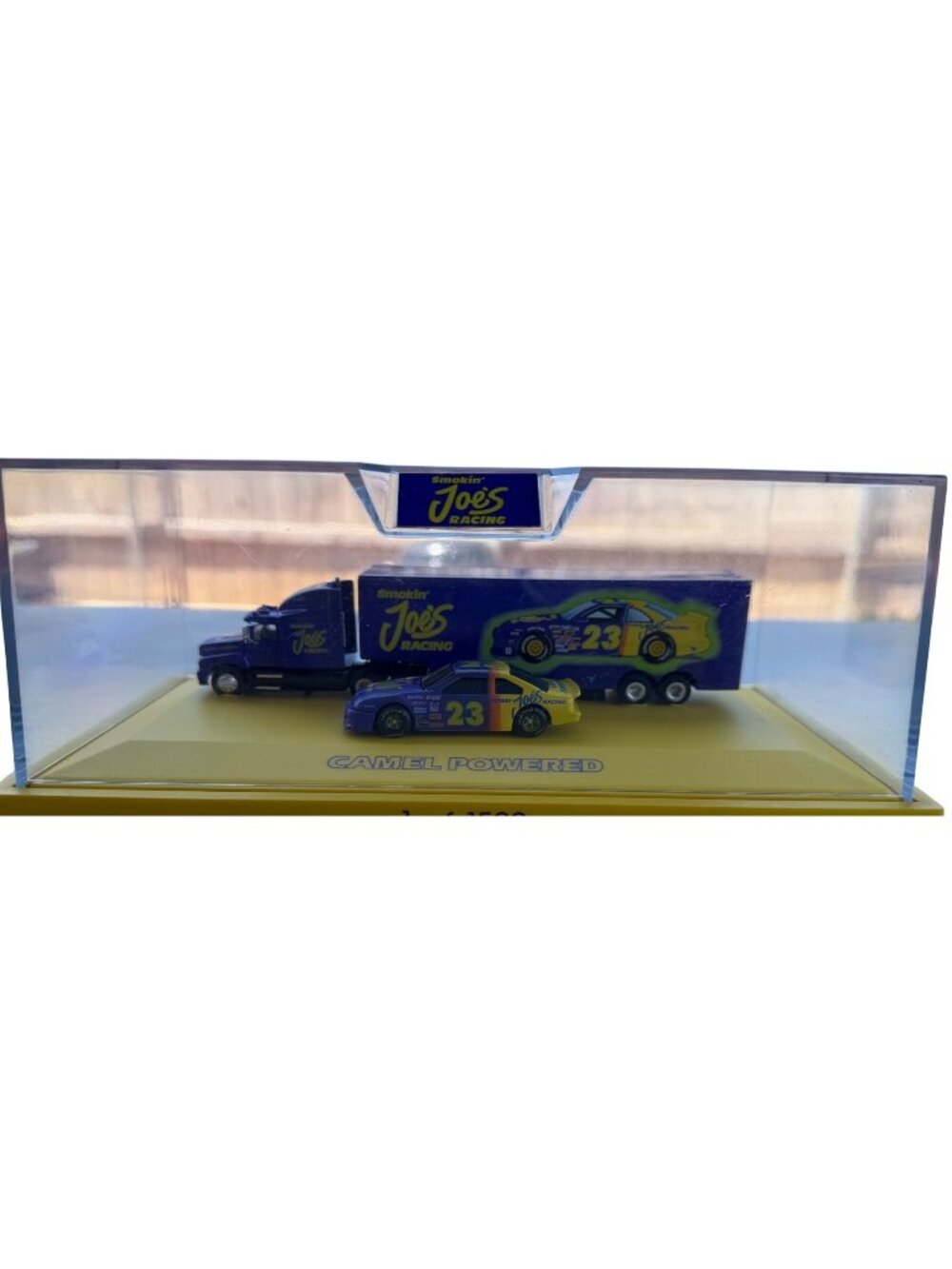VINTAGE 1990s #23 Die-Cast Smokin' Joe's Racing Hauler Die-Cast Car & Hauler Set